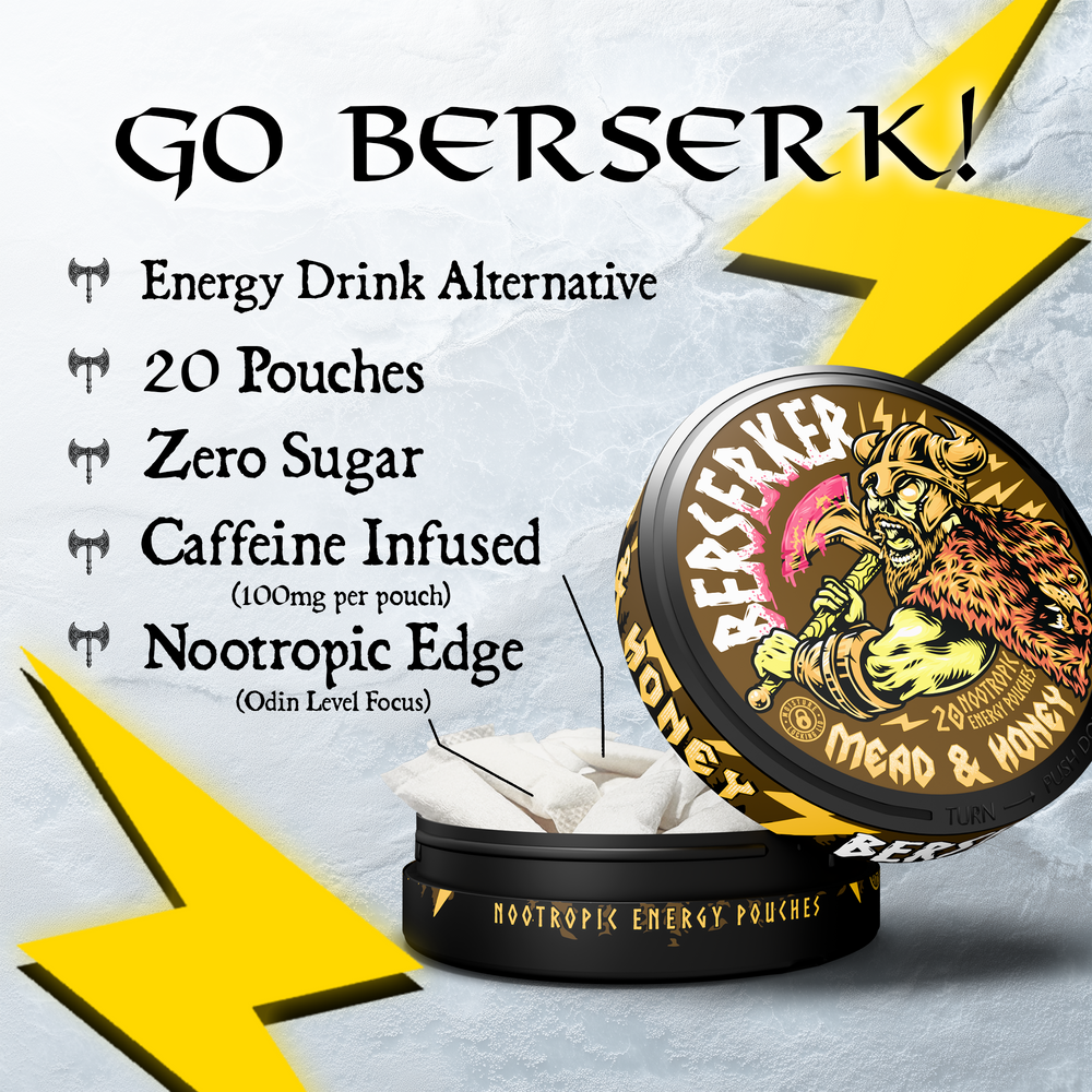 Berserker Caffeine Pouches - Mead & Honey