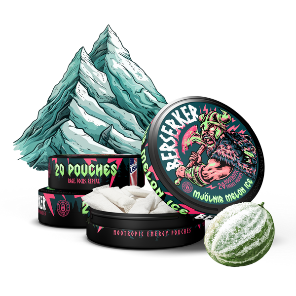 Berserker Mjolnir Melon Ice Flavor Caffeine Pouches - Alternative