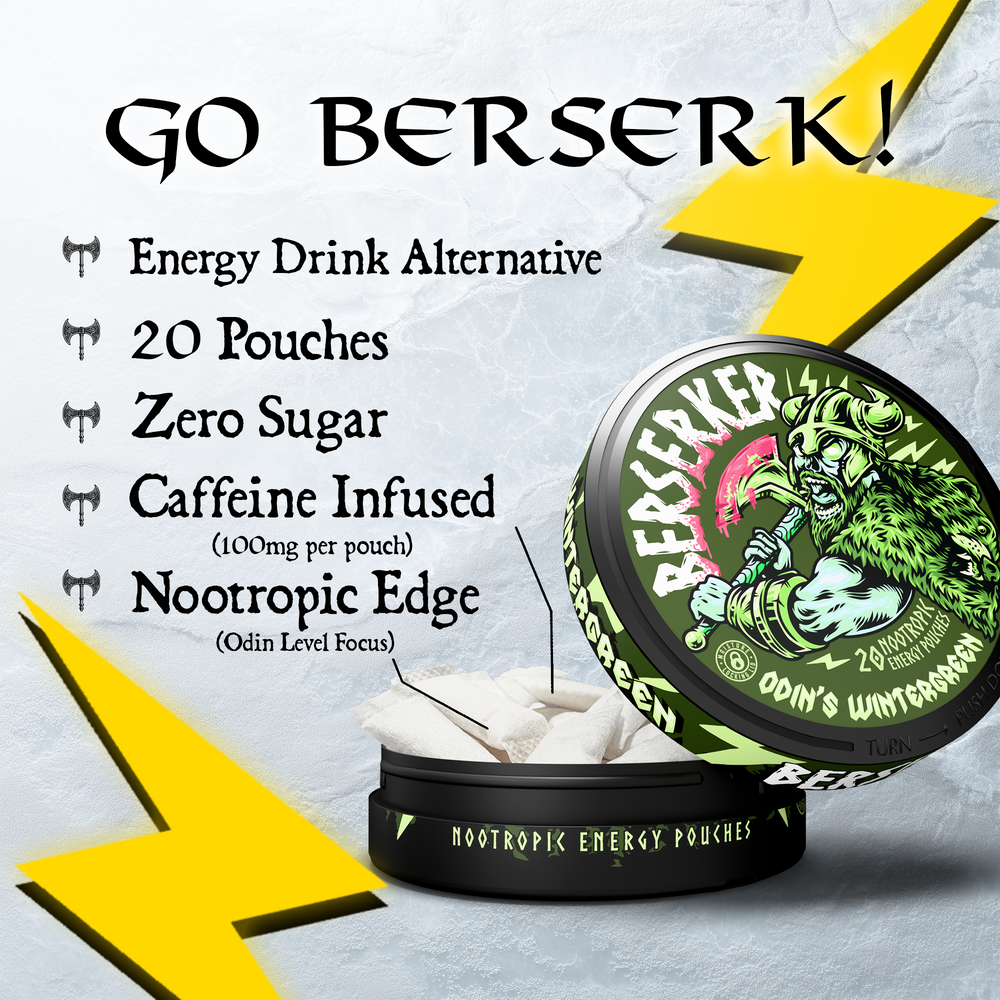 Berserker Caffeine Pouches - Odin's Wintergreen