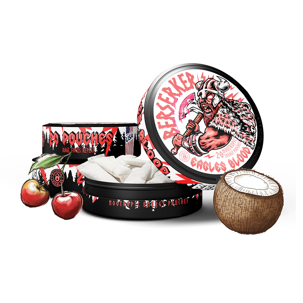 Berserker Eagles Blood Flavor Caffeine Pouches - Alternative to