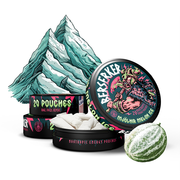 Berserker Mjolnir Melon Ice Flavor Caffeine Pouches - Alternative