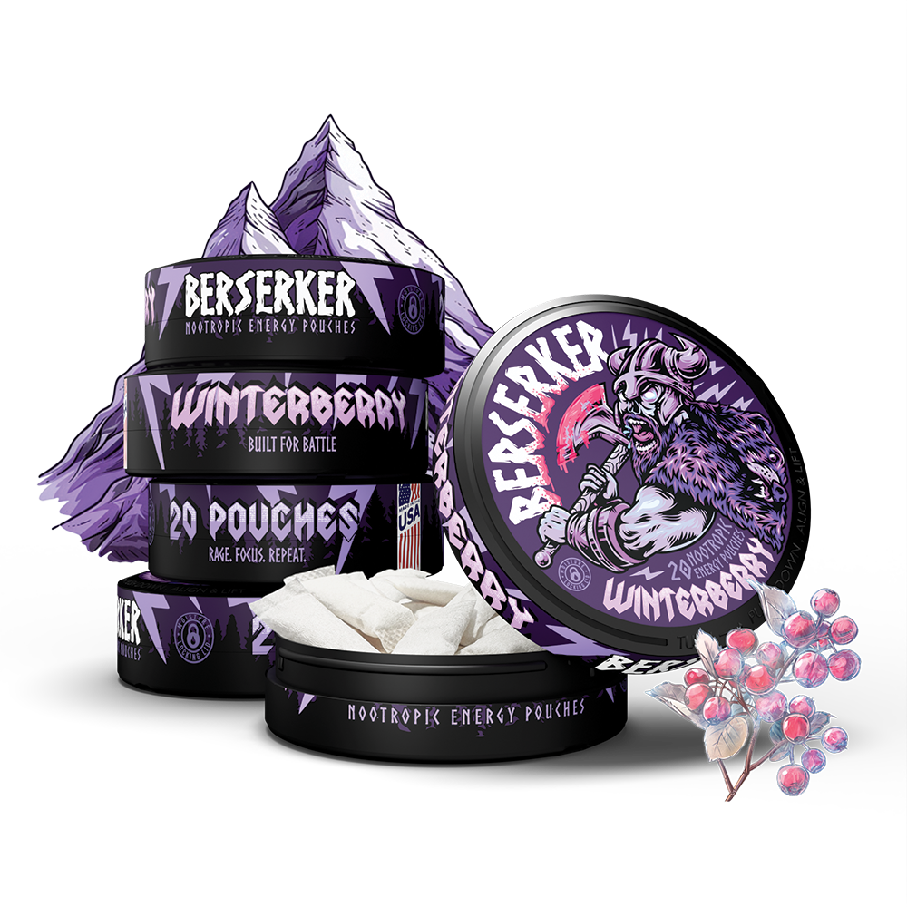 Berserker Winterberry Flavor Caffeine Pouches - Alternative to Zyn